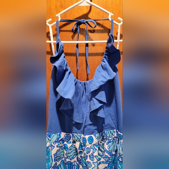 Blue Ruffle Summer Dress - Picture 2 of 7